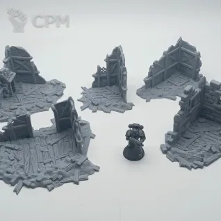 Описание картинки Руины Города - Фэнтези Террейн от Terrain Print по цене 2 500руб | Свободный Рынок Миниатюр - СРМ