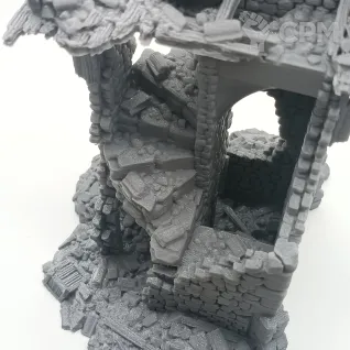 Описание картинки Разрушенная Сторожевая Башня - Фэнтези Террейн от Terrain Print по цене 1 800руб | Свободный Рынок Миниатюр - СРМ