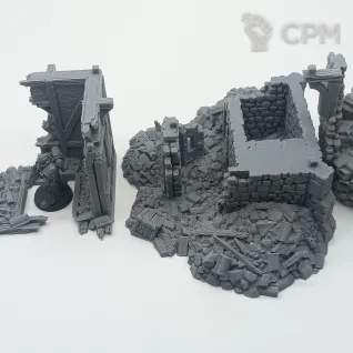 Описание картинки Разрушенная Сторожевая Башня - Фэнтези Террейн от Terrain Print по цене 1 800руб | Свободный Рынок Миниатюр - СРМ