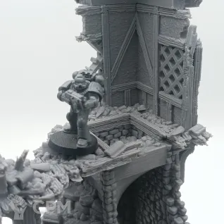 Описание картинки Разрушенная Сторожевая Башня - Фэнтези Террейн от Terrain Print по цене 1 800руб | Свободный Рынок Миниатюр - СРМ
