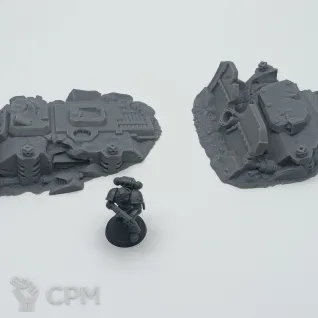 Описание картинки Уничтоженная Техника 40k - Террейн от Terrain Print по цене 2 000руб | Свободный Рынок Миниатюр - СРМ