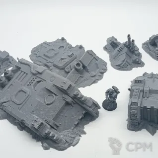 Описание картинки Уничтоженная Техника 40k - Террейн от Terrain Print по цене 2 000руб | Свободный Рынок Миниатюр - СРМ