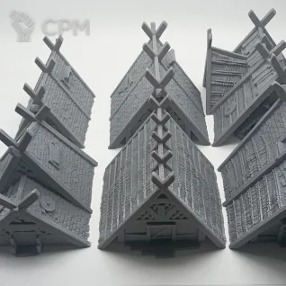 Описание картинки Дома Северян - Комплект из 6 от Terrain Print по цене 2 800руб | Свободный Рынок Миниатюр - СРМ