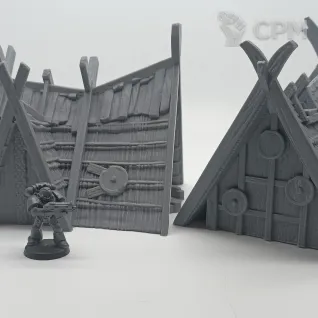 Описание картинки Дома Северян - Комплект из 6 от Terrain Print по цене 2 800руб | Свободный Рынок Миниатюр - СРМ
