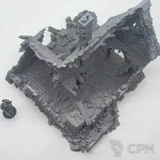 Описание картинки Разрушенная Таверна - Фэнтези Террейн от Terrain Print по цене 2 200руб | Свободный Рынок Миниатюр - СРМ