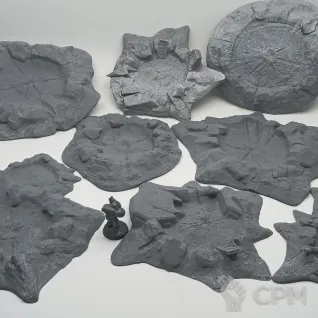 Описание картинки Артиллерийские Кратеры - Комплект из 8 от Terrain Print по цене 2 100руб | Свободный Рынок Миниатюр - СРМ