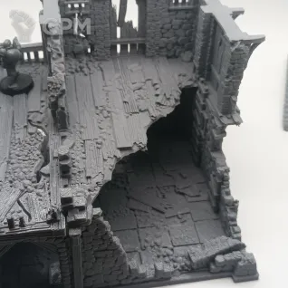 Описание картинки Разрушенный Склад - Фэнтези Террейн от Terrain Print по цене 2 200руб | Свободный Рынок Миниатюр - СРМ