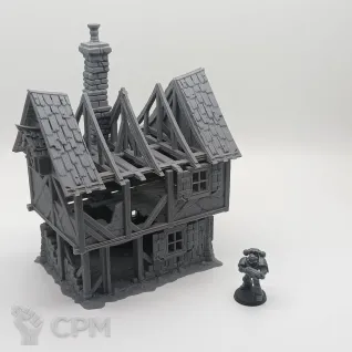 Описание картинки Разрушенные Фэнтези Дома №2 - Комплект из 3 от Terrain Print по цене 2 600руб | Свободный Рынок Миниатюр - СРМ