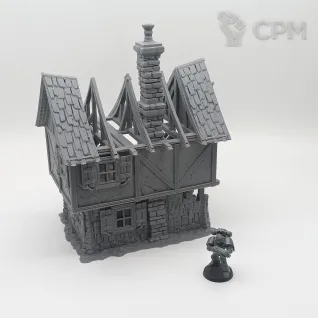 Описание картинки Разрушенные Фэнтези Дома №2 - Комплект из 3 от Terrain Print по цене 2 600руб | Свободный Рынок Миниатюр - СРМ
