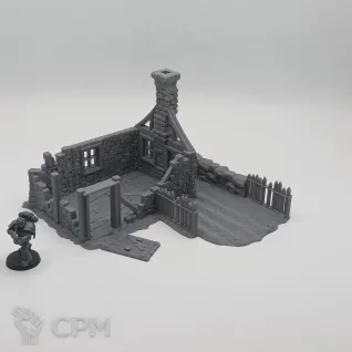 Описание картинки Разрушенные Фэнтези Дома №2 - Комплект из 3 от Terrain Print по цене 2 600руб | Свободный Рынок Миниатюр - СРМ
