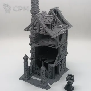 Описание картинки Разрушенные Фэнтези Дома №2 - Комплект из 3 от Terrain Print по цене 2 600руб | Свободный Рынок Миниатюр - СРМ