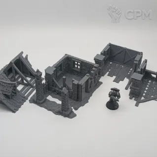 Описание картинки Разрушенные Фэнтези Дома №2 - Комплект из 3 от Terrain Print по цене 2 600руб | Свободный Рынок Миниатюр - СРМ