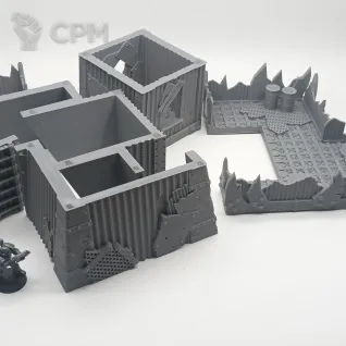 Описание картинки Орочьи Казармы Б - Sci-fi Террейн от Terrain Print по цене 1 700руб | Свободный Рынок Миниатюр - СРМ