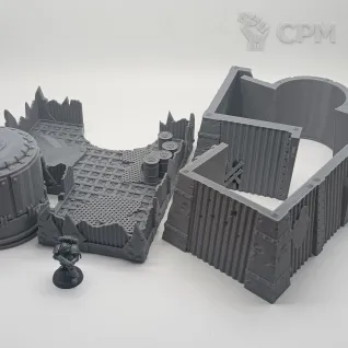Описание картинки Орочьи Казармы А - Sci-fi Террейн от Terrain Print по цене 1 700руб | Свободный Рынок Миниатюр - СРМ