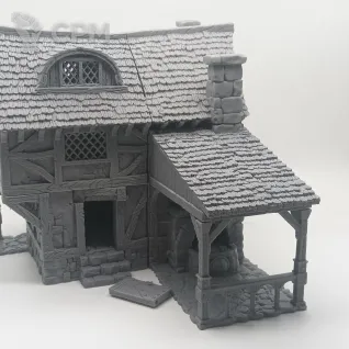 Описание картинки Дом Кузнеца - Фэнтези Террейн, City of Tarok от Terrain Print по цене 2 200руб | Свободный Рынок Миниатюр - СРМ