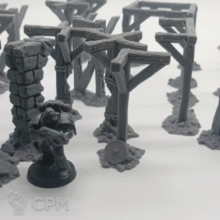 Описание картинки Помосты/платформы - Фэнтези Террейн, Shadowfey Ruins от Terrain Print по цене 1 600руб | Свободный Рынок Миниатюр - СРМ