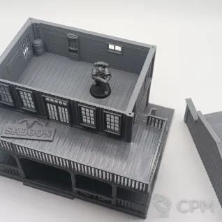 Описание картинки Салун - Malifaux Террейн от Terrain Print по цене 2 100руб | Свободный Рынок Миниатюр - СРМ