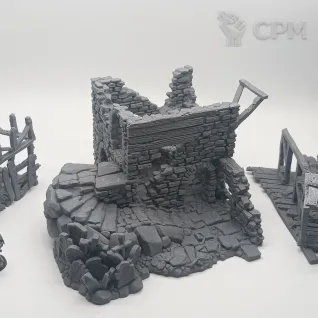Описание картинки Руины Большого Здания - Фэнтези Террейн, Shadowfey Ruins от Terrain Print по цене 2 350руб | Свободный Рынок Миниатюр - СРМ