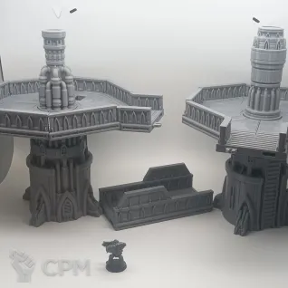 Описание картинки Две Больших Платформы - Sci-Fi Террейн от Terrain Print по цене 2 350руб | Свободный Рынок Миниатюр - СРМ