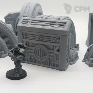 Описание картинки Генераторы и Турбины - Комплект из 8 от Terrain Print по цене 2 350руб | Свободный Рынок Миниатюр - СРМ
