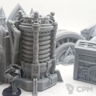 Описание картинки Генераторы и Турбины - Комплект из 8 от Terrain Print по цене 2 350руб | Свободный Рынок Миниатюр - СРМ