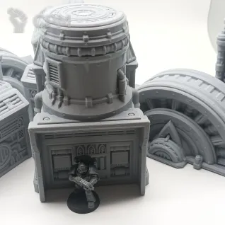 Описание картинки Генераторы и Турбины - Комплект из 8 от Terrain Print по цене 2 350руб | Свободный Рынок Миниатюр - СРМ