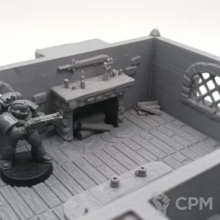 Описание картинки Таверна "Храпящий Воин" - Фэнтези Террейн от Terrain Print по цене 2 600руб | Свободный Рынок Миниатюр - СРМ