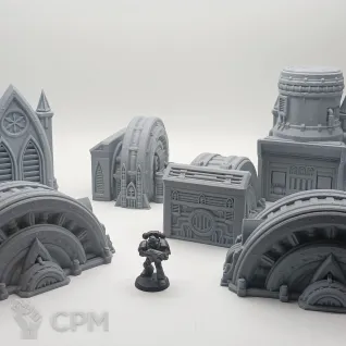 Описание картинки Генераторы и Турбины - Комплект из 8 от Terrain Print по цене 2 350руб | Свободный Рынок Миниатюр - СРМ