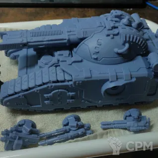Описание картинки Fellblade + Glaive Super-Heavy Battle Tank от Print and play по цене 8 500руб | Свободный Рынок Миниатюр - СРМ
