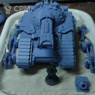 Описание картинки Fellblade + Glaive Super-Heavy Battle Tank от Print and play по цене 8 500руб | Свободный Рынок Миниатюр - СРМ