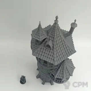 Описание картинки Трехэтажная Башня Волшебника от Terrain Print по цене 2 500руб | Свободный Рынок Миниатюр - СРМ