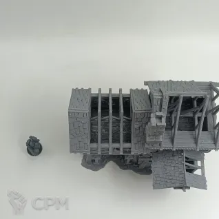Описание картинки Поврежденные Фэнтези Казармы от Terrain Print по цене 2 500руб | Свободный Рынок Миниатюр - СРМ