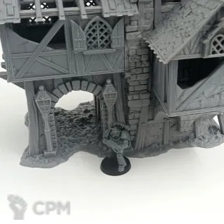 Описание картинки Поврежденные Фэнтези Казармы от Terrain Print по цене 2 500руб | Свободный Рынок Миниатюр - СРМ