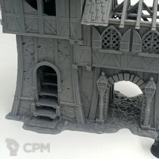 Описание картинки Поврежденные Фэнтези Казармы от Terrain Print по цене 2 500руб | Свободный Рынок Миниатюр - СРМ