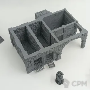 Описание картинки Городская Тюрьма - Фэнтези Террейн, City of Tarok от Terrain Print по цене 2 200руб | Свободный Рынок Миниатюр - СРМ