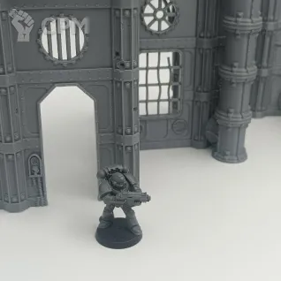 Описание картинки Большой Разрушенный Завод - Sector Mechanicus Террейн от Terrain Print по цене 1 700руб | Свободный Рынок Миниатюр - СРМ