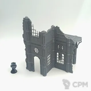 Описание картинки Большой Разрушенный Завод - Sector Mechanicus Террейн от Terrain Print по цене 1 700руб | Свободный Рынок Миниатюр - СРМ