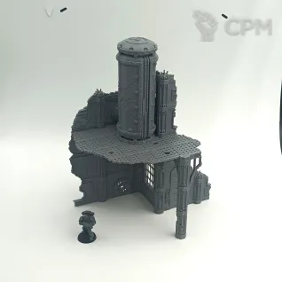 Описание картинки Большой Разрушенный Завод - Sector Mechanicus Террейн от Terrain Print по цене 1 700руб | Свободный Рынок Миниатюр - СРМ