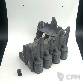 Описание картинки Поврежденный Завод Прометиума - Sector Mechanicus Террейн от Terrain Print по цене 1 900руб | Свободный Рынок Миниатюр - СРМ