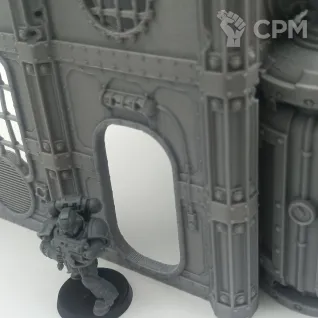 Описание картинки Поврежденный Завод Прометиума - Sector Mechanicus Террейн от Terrain Print по цене 1 900руб | Свободный Рынок Миниатюр - СРМ