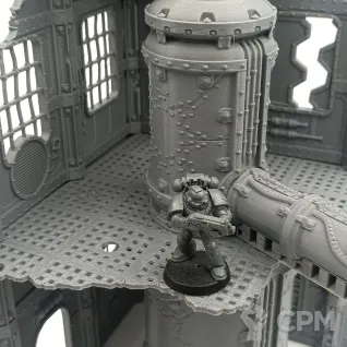Описание картинки Разрушенная Станция Очистки - Sector Mechanicus Террейн от Terrain Print по цене 1 800руб | Свободный Рынок Миниатюр - СРМ