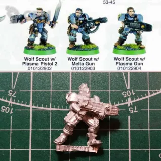 Описание картинки Wolf Scout w/Plasma Gun (3ed) от Stark Foundry по цене 310руб | Свободный Рынок Миниатюр - СРМ