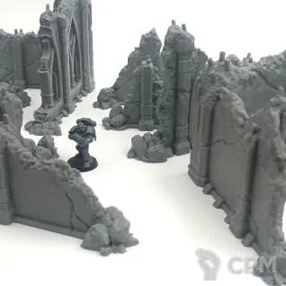Описание картинки Sci-Fi Руины - Комплект из 14 от Terrain Print по цене 2 300руб | Свободный Рынок Миниатюр - СРМ