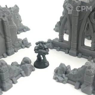 Описание картинки Sci-Fi Руины - Комплект из 14 от Terrain Print по цене 2 300руб | Свободный Рынок Миниатюр - СРМ