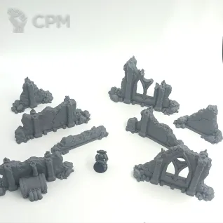 Описание картинки Sci-Fi Руины - Комплект из 14 от Terrain Print по цене 2 300руб | Свободный Рынок Миниатюр - СРМ