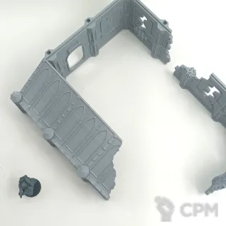 Описание картинки Поврежденный Склад - Sector Mechanicus Террейн от Terrain Print по цене 1 500руб | Свободный Рынок Миниатюр - СРМ