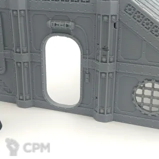 Описание картинки Поврежденный Склад - Sector Mechanicus Террейн от Terrain Print по цене 1 500руб | Свободный Рынок Миниатюр - СРМ