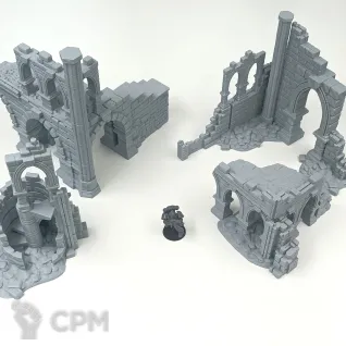 Описание картинки Каменные Фэнтези Руины - комплект из 4 от Terrain Print по цене 2 500руб | Свободный Рынок Миниатюр - СРМ