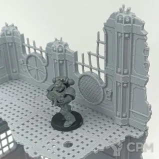 Описание картинки Трехэтажный Разрушенный Мануфакторий - Sector Mechanicus Террейн от Terrain Print по цене 1 700руб | Свободный Рынок Миниатюр - СРМ