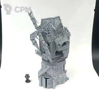 Описание картинки Разрушенная Мельница - Фэнтези Террейн, City of Tarok от Terrain Print по цене 2 800руб | Свободный Рынок Миниатюр - СРМ
